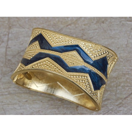 Golden Enamel Cuff Bracelet 